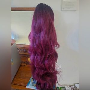 GORGEOUS maroon wig for someone with black hair.